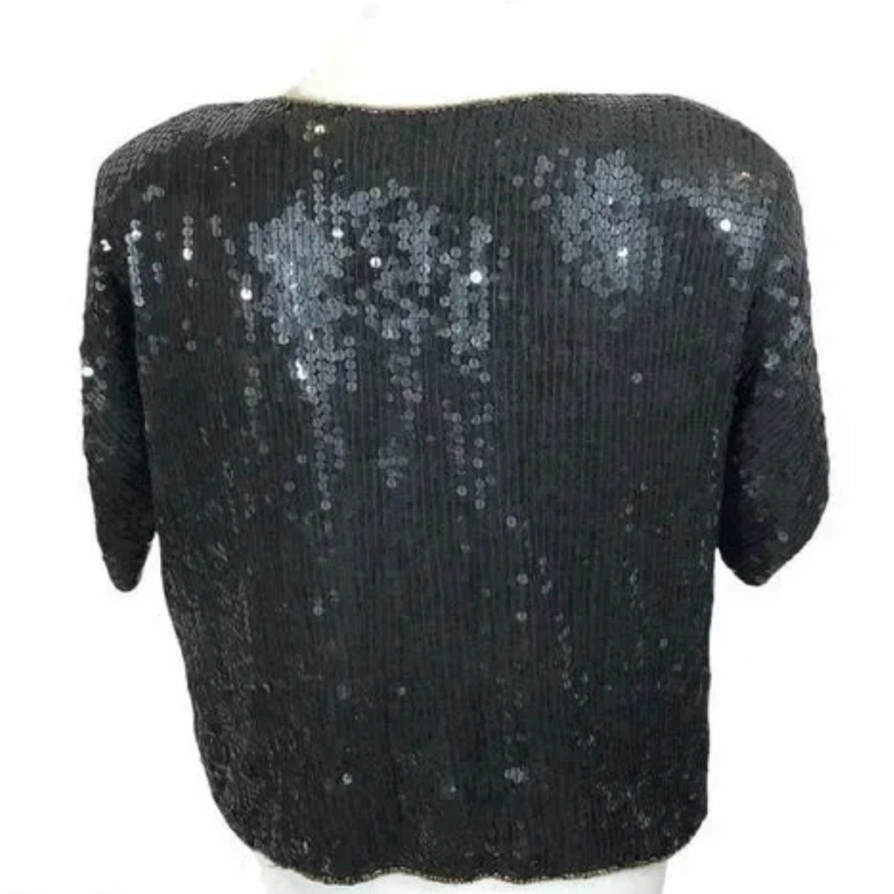 Elegant Black Sequin Blouse